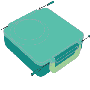 Alternative view of OmieLife Lunch Box Latch and Hinge Pin (1 pin)
